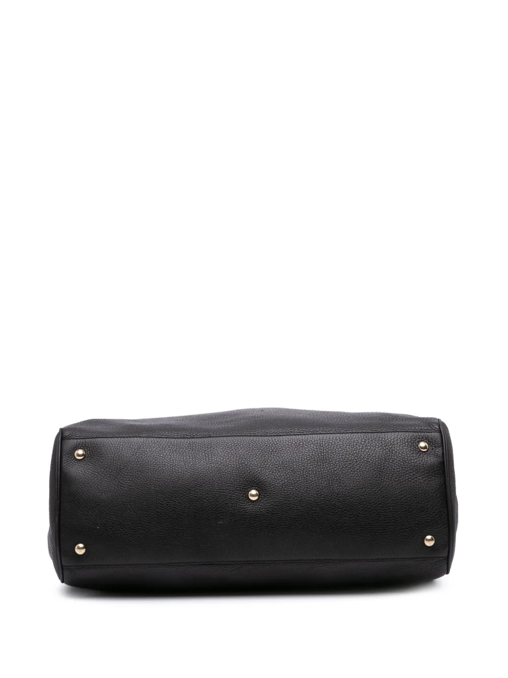 Pre-owned Gucci 2016-2025 Large Calfskin Bamboo Shopper Satchel In Black