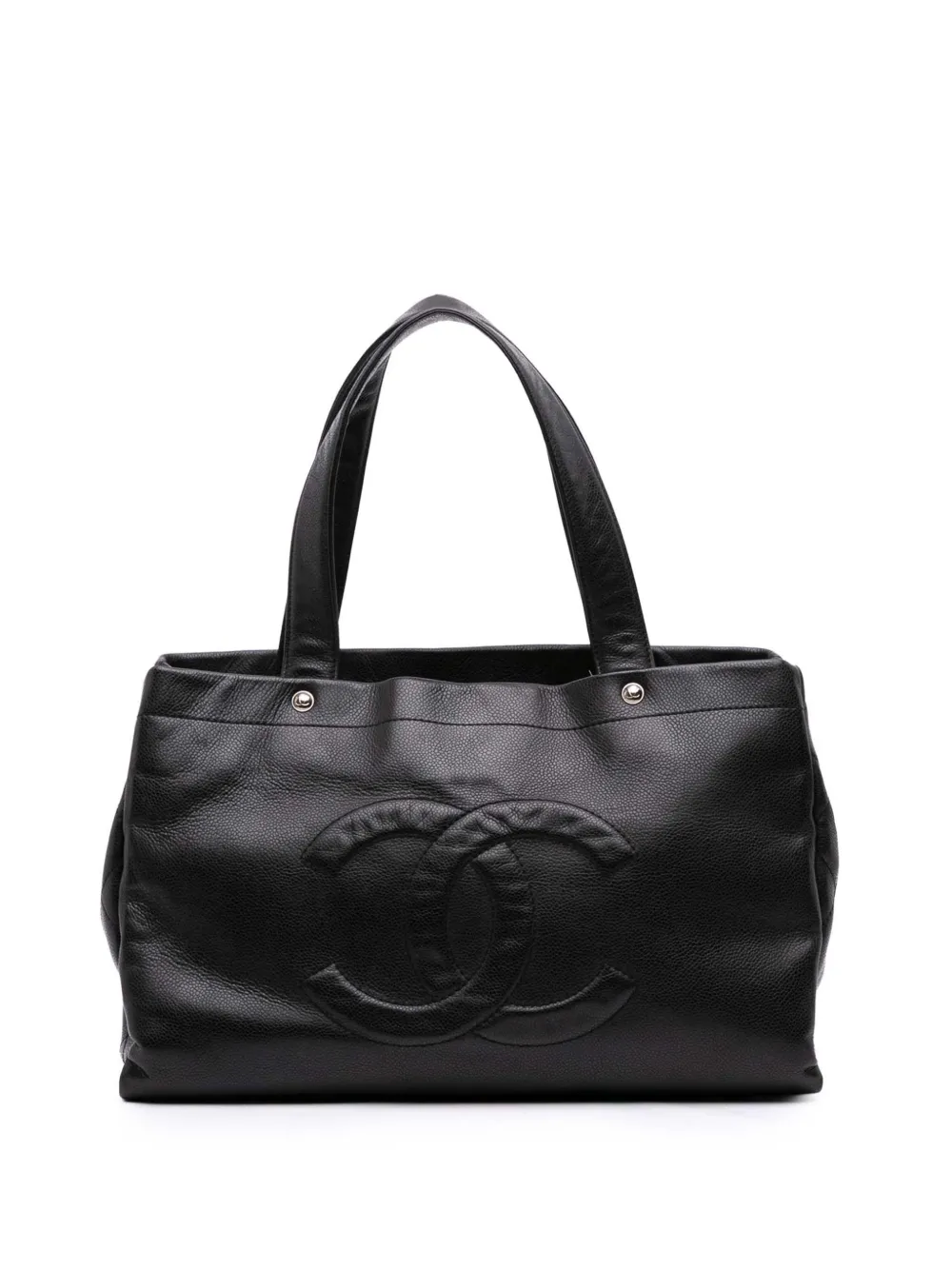 CHANEL Pre-Owned 2008-2009 ココマーク キャビア ハンドバッグ - ブラック CHANEL Pre-Owned 2008-2009 ココマーク キャビア ハンドバッグ - ブラック