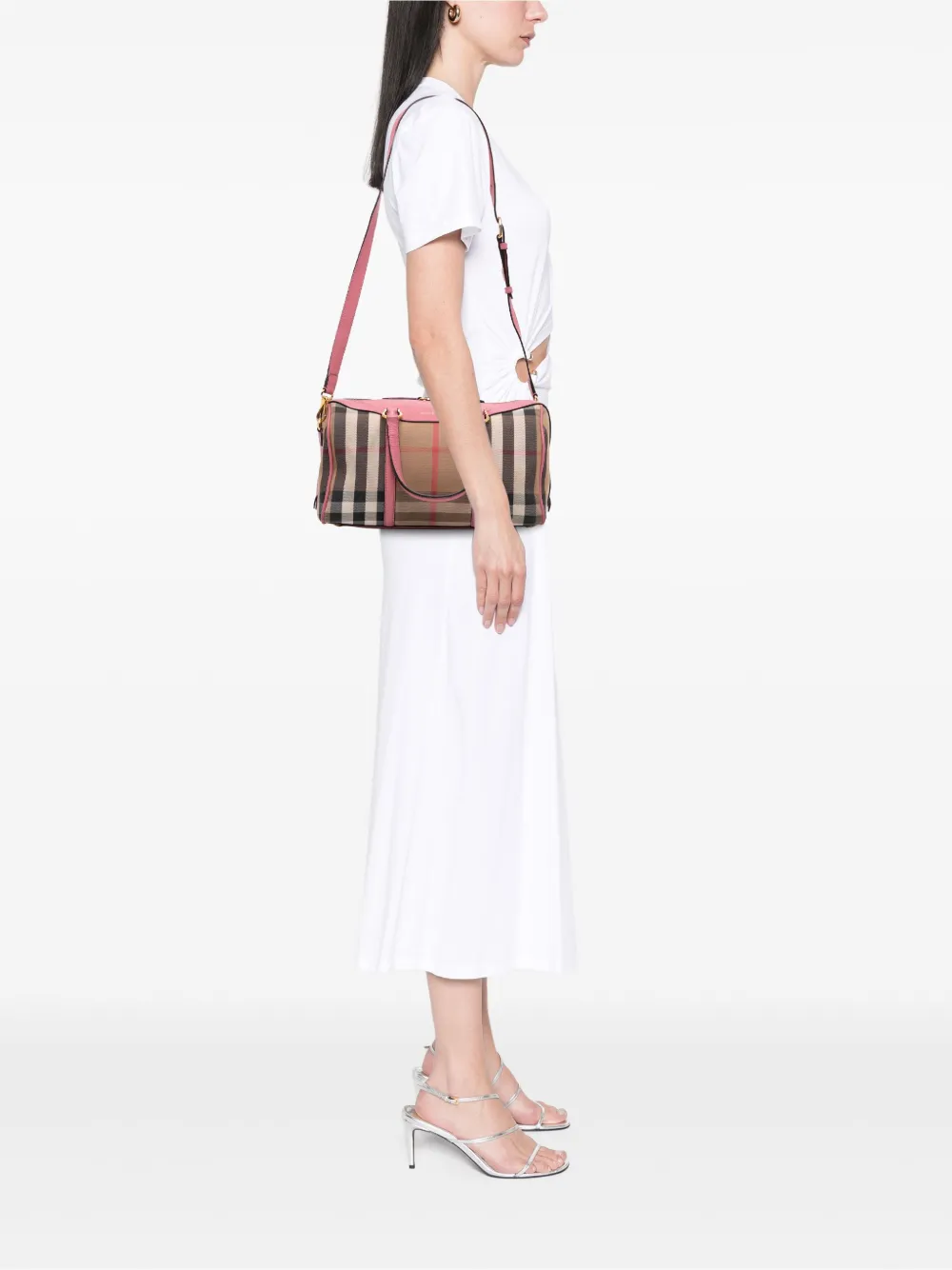 Burberry Pre-Owned 2000-2017 Medium House Check Canvas Derby Alchester Bowling Bag satchel | Pre-Owned | Image 2