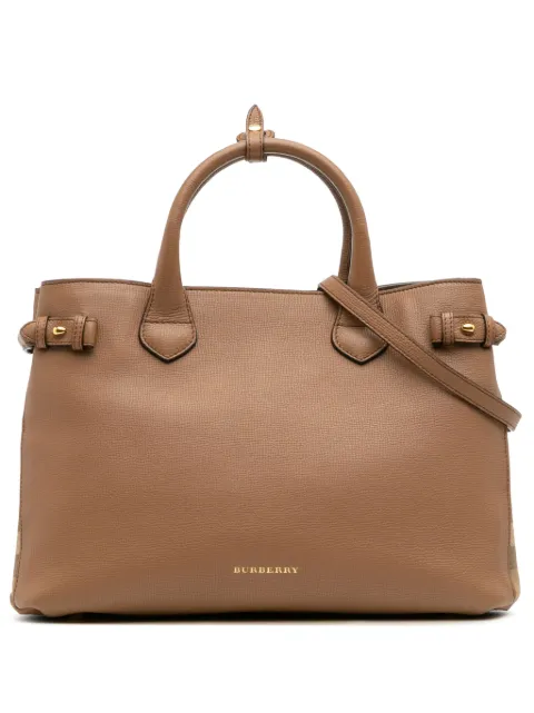 Burberry Pre-Owned 2000-2017 Medium Leather and House Check Banner satchel