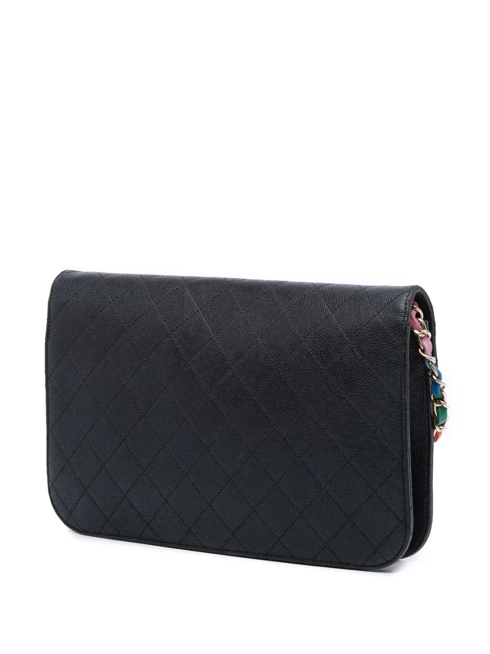 Pre-owned Chanel 2016-2017 Paris Cuba Medium Caviar Thread Around Flap Crossbody Bag In Black