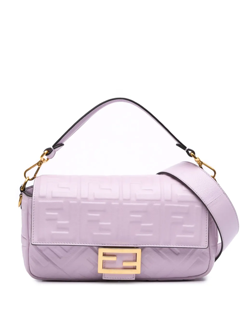 Fendi Pre-Owned 2000-2010 Zucca Embossed Leather Baguette satchel | Purple | Image 1