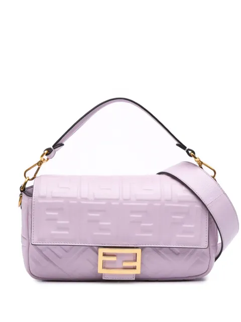 Fendi Pre-Owned 2000-2010 Zucca Embossed Leather Baguette satchel
