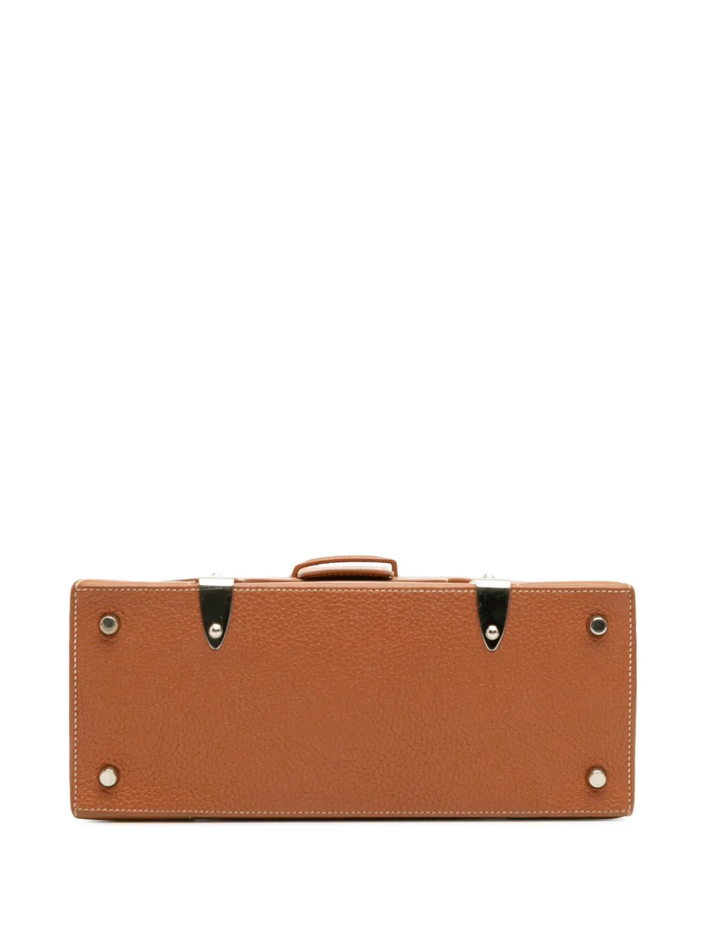 Pre-owned Goyard 2018 Leather Saigon Structured Pm Satchel In Brown