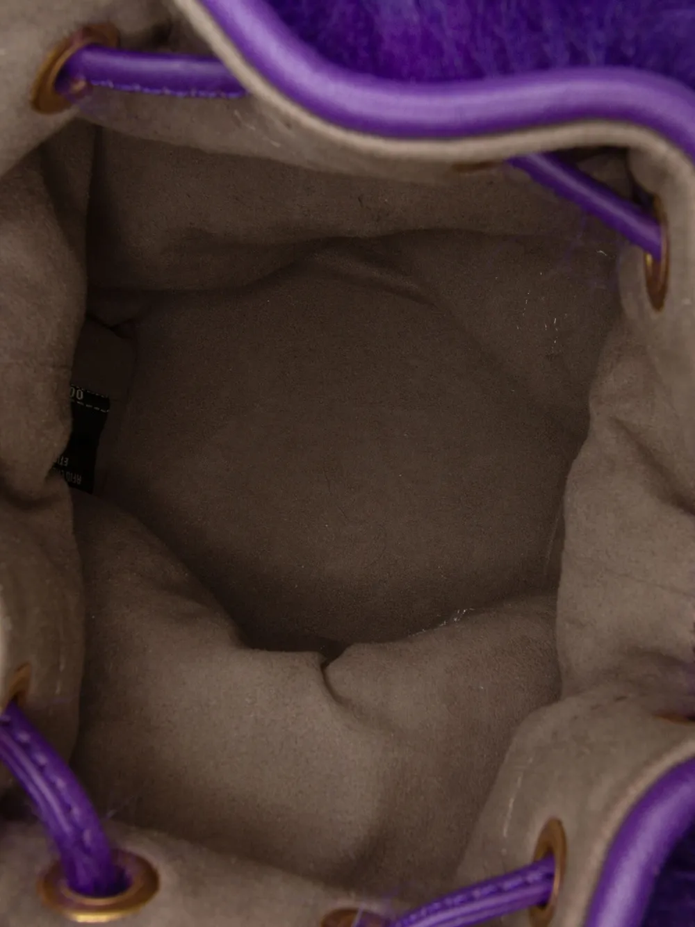 Pre-owned Fendi 2010-2025 Mini Fur Mon Tresor Bucket Bag In Purple