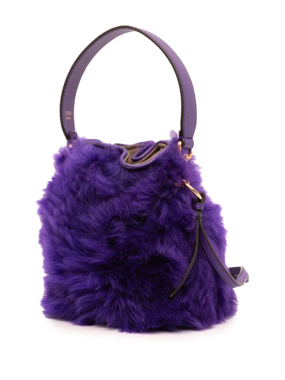 Pre-owned Fendi 2010-2025 Mini Fur Mon Tresor Bucket Bag In Purple