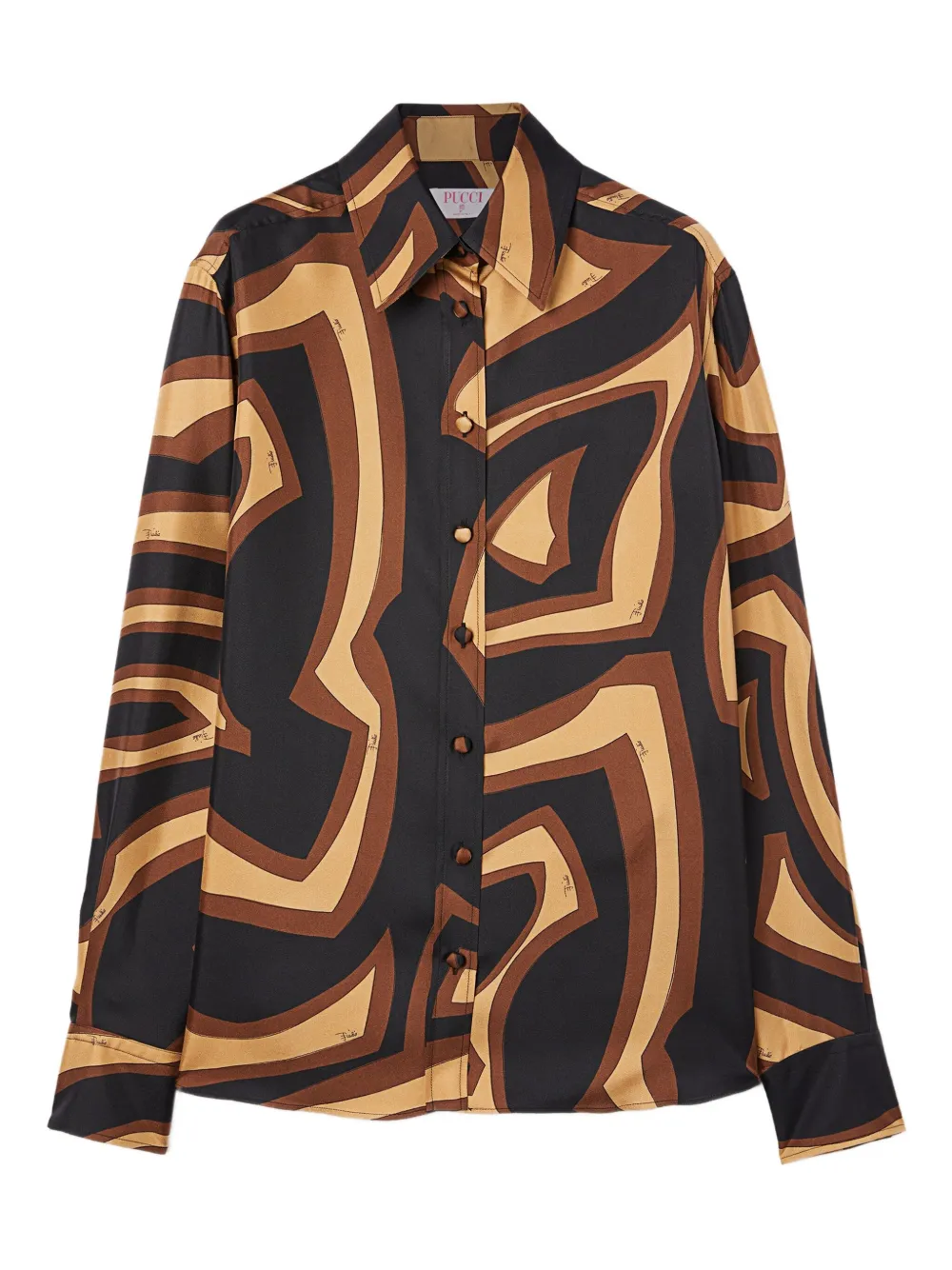 PUCCI labirinto-print silk shirt | Black | Image 1