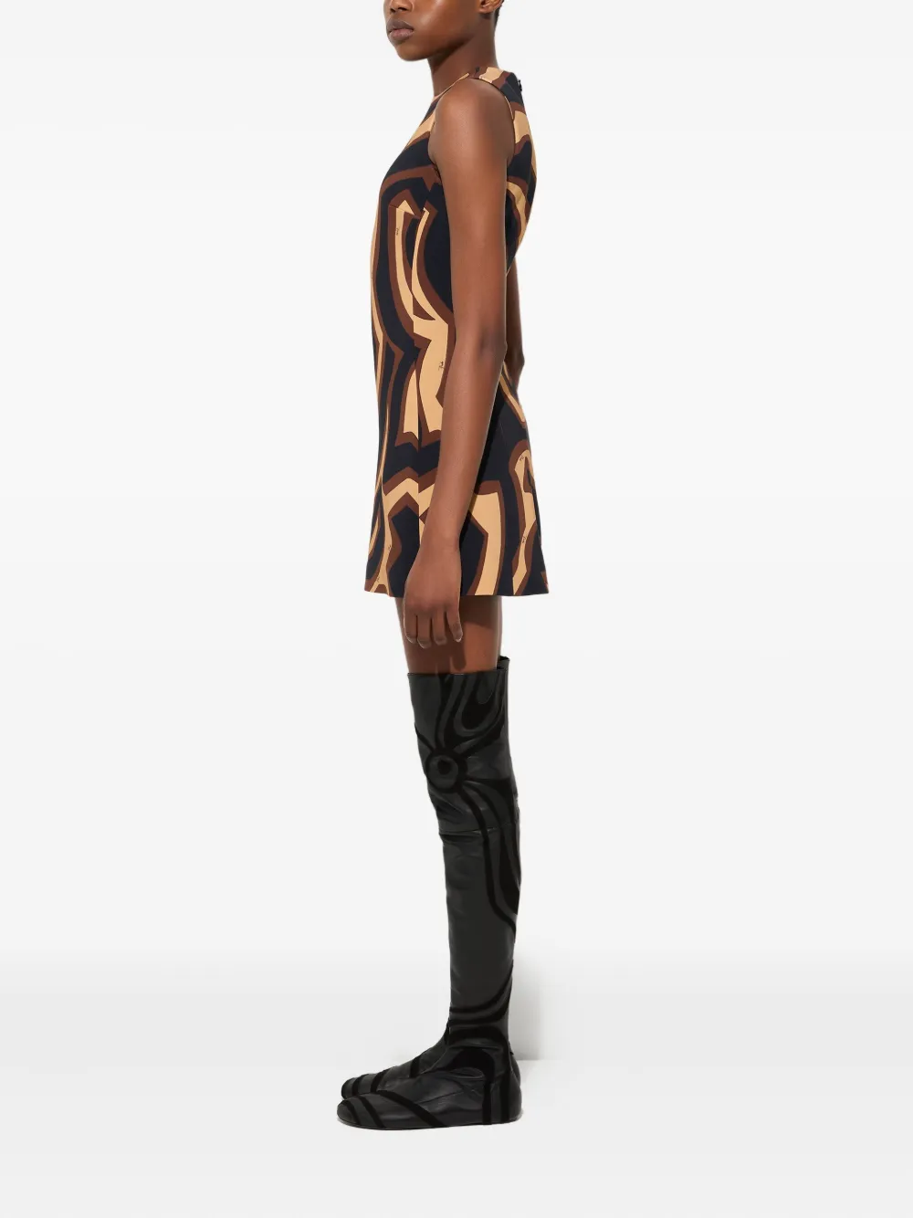 PUCCI Midi-jurk met abstracte print Zwart
