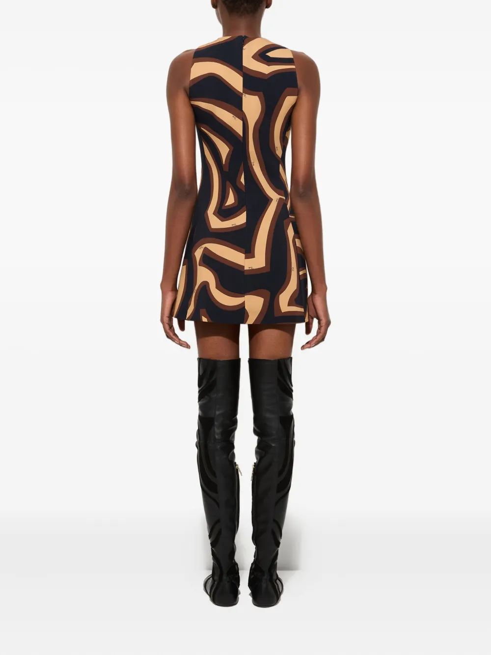 PUCCI Midi-jurk met abstracte print Zwart