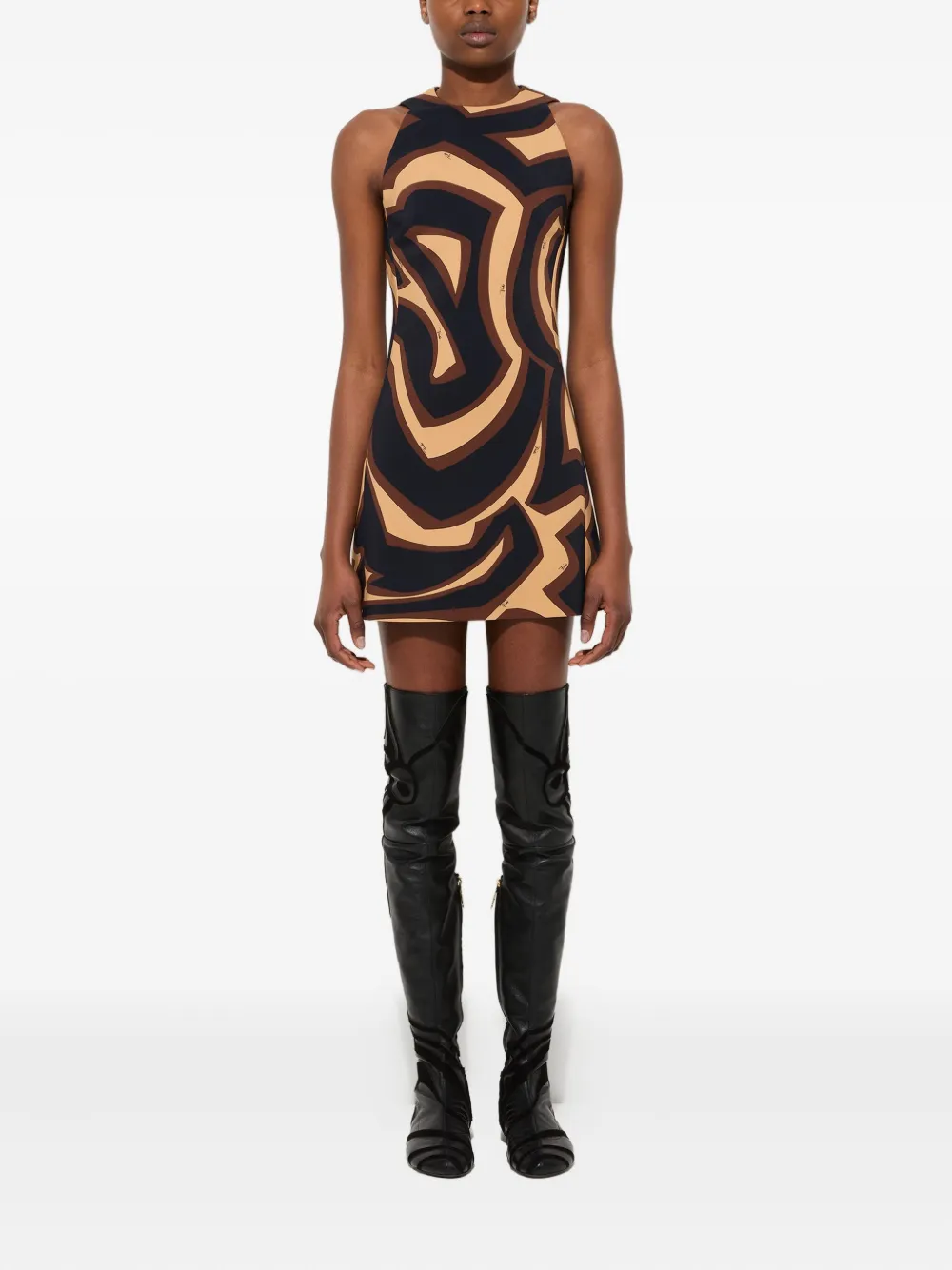 PUCCI Midi-jurk met abstracte print - Zwart