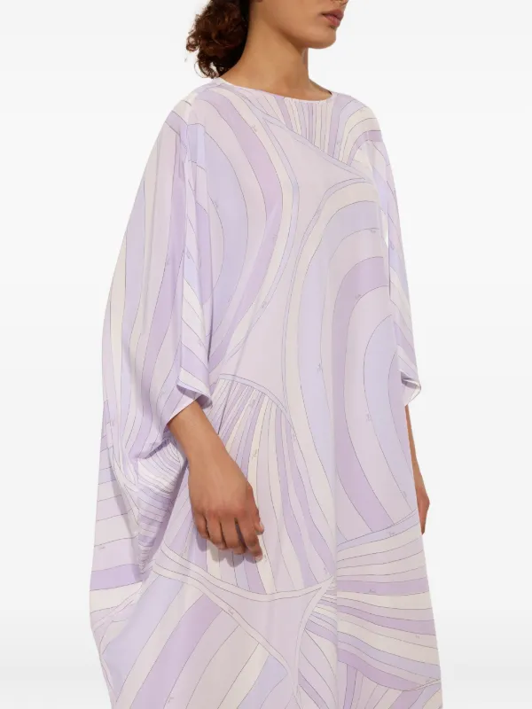 Emilio Pucci Iride Print Kaftan-Style Maxi Dress - Purple