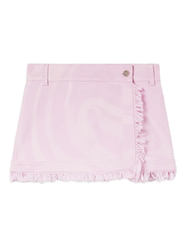 Pucci Marmo-print Denim Mini Skirt in Pink