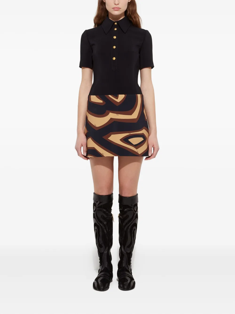 PUCCI labirinto print short dress - Zwart