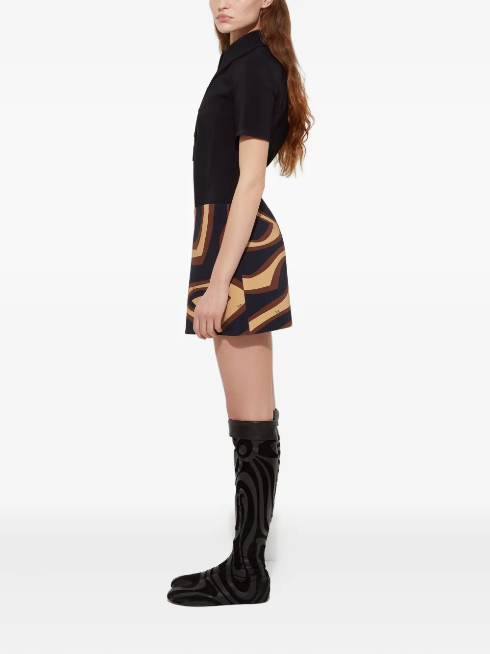 Pucci Labirinto Print Short Dress In Black