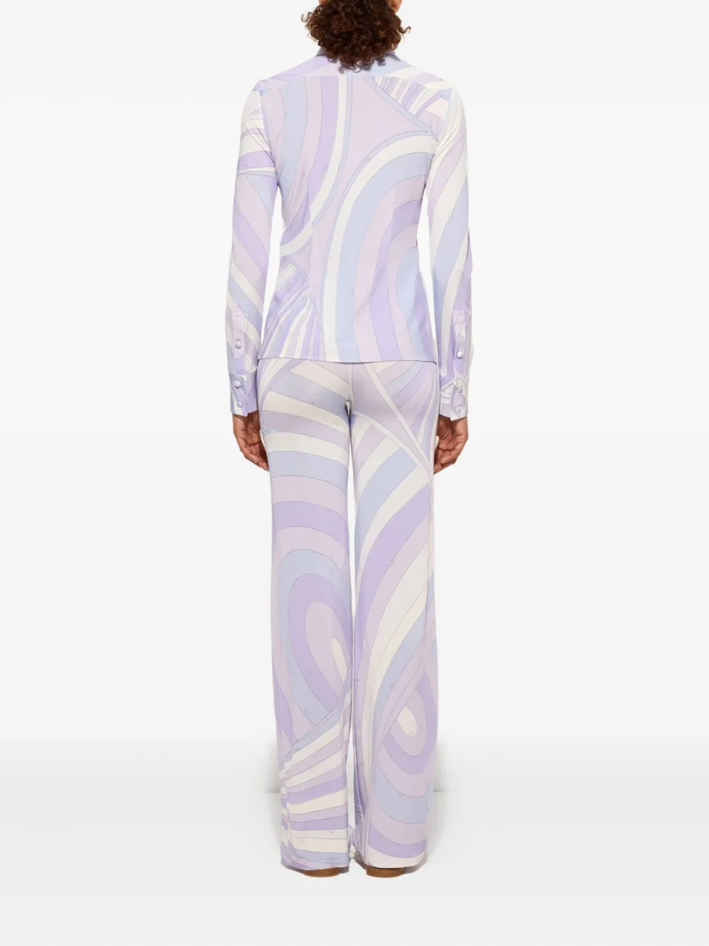 Pucci Iride-print Trousers In Purple