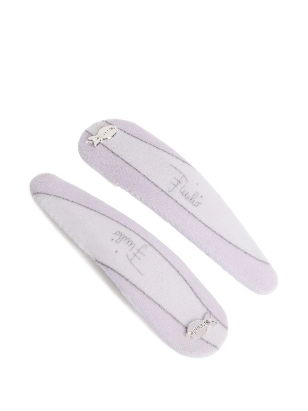 Pucci Logo-print Hair Clips In Purple