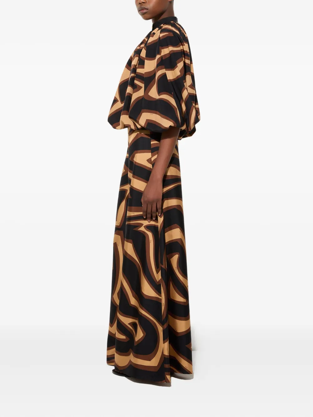 Pucci Abstract-pattern Print Silk Trousers In Black