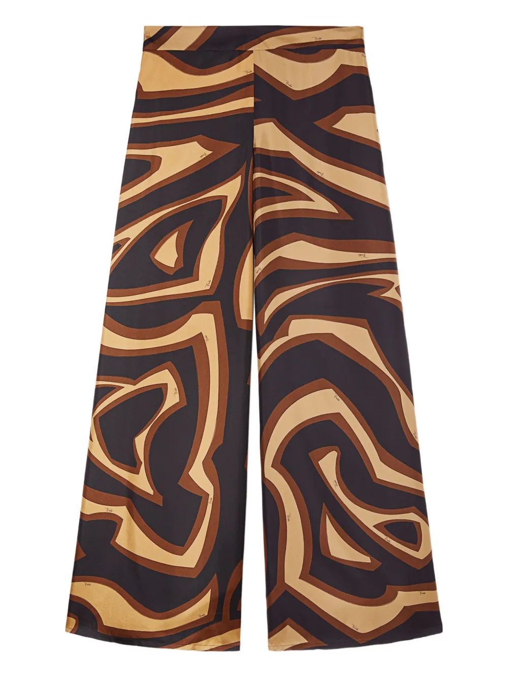 PUCCI abstract-pattern print silk trousers | Black | Image 1