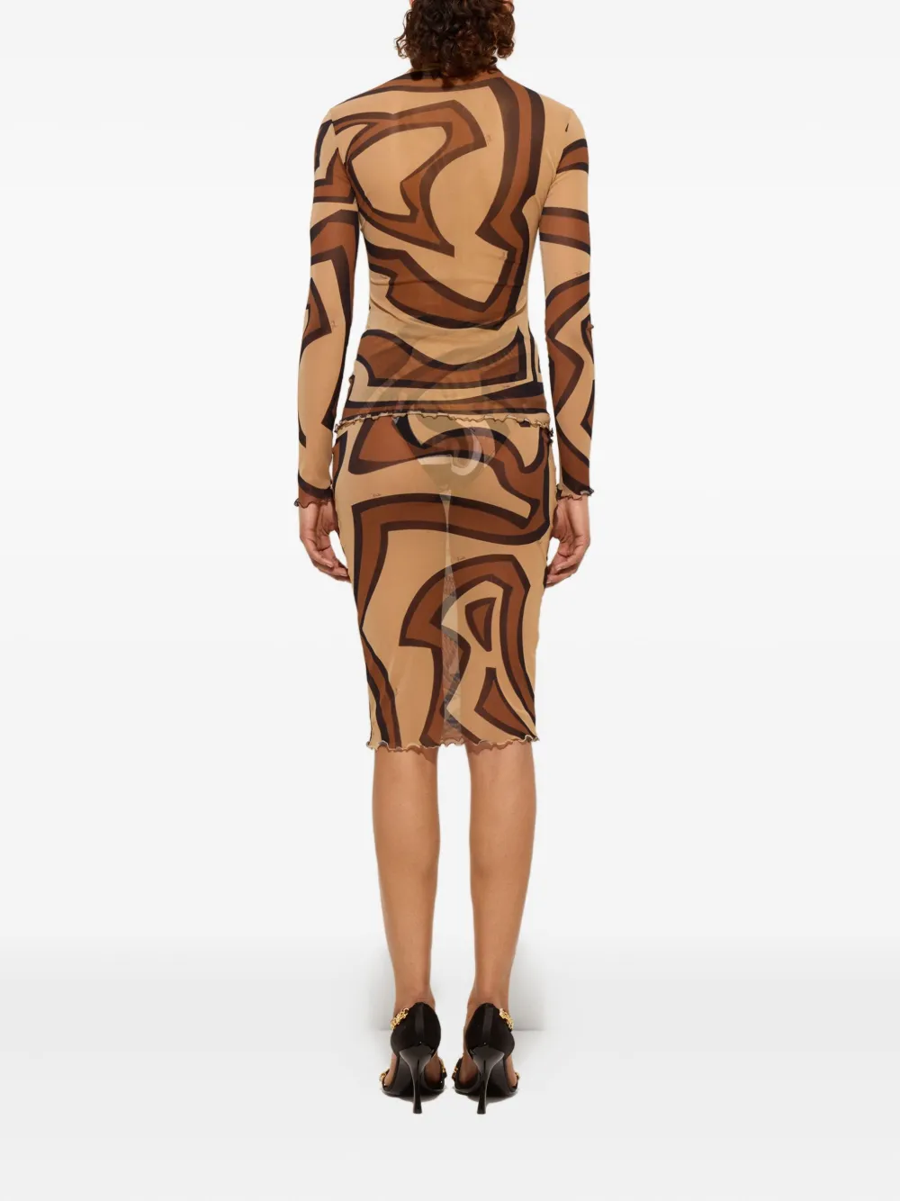 PUCCI Midi-rok met Labirinto-print Beige