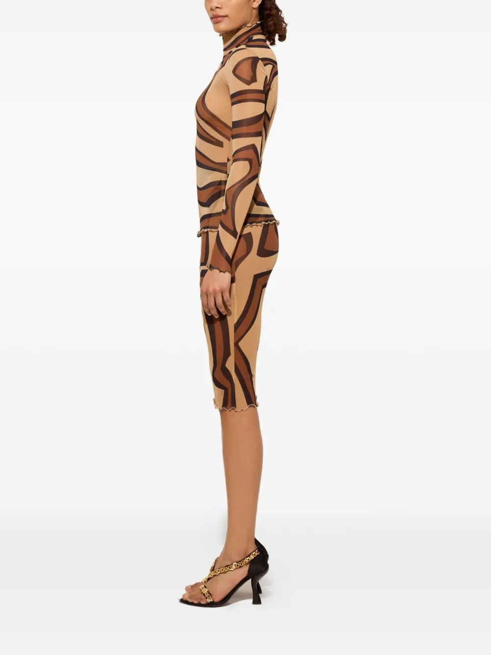 PUCCI Midi-rok met Labirinto-print Beige