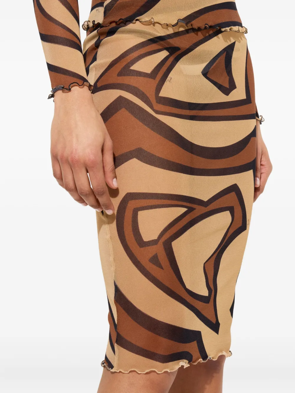 PUCCI Midi-rok met Labirinto-print Beige