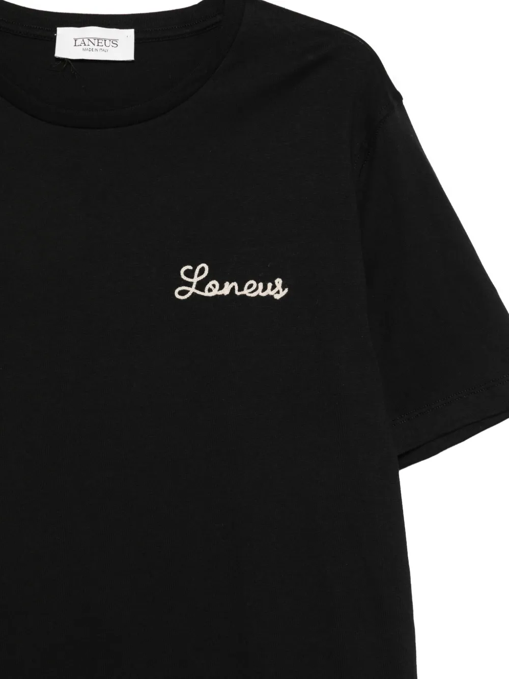 Laneus T-shirt met geborduurd logo Zwart