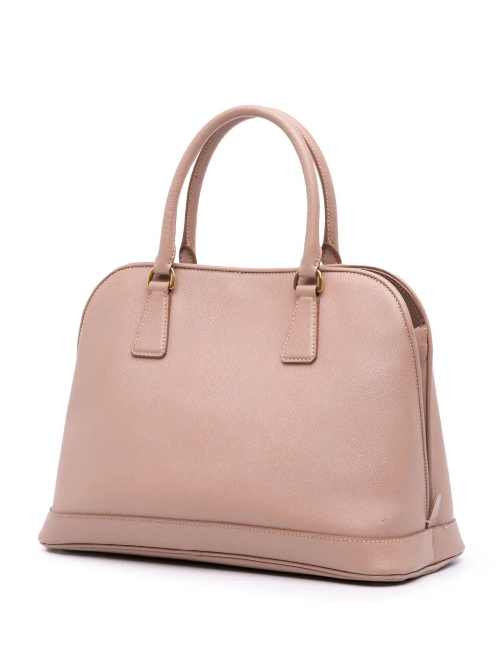 Pre-owned Prada 2000-2025 Medium Saffiano Lux Open Promenade Satchel In Brown