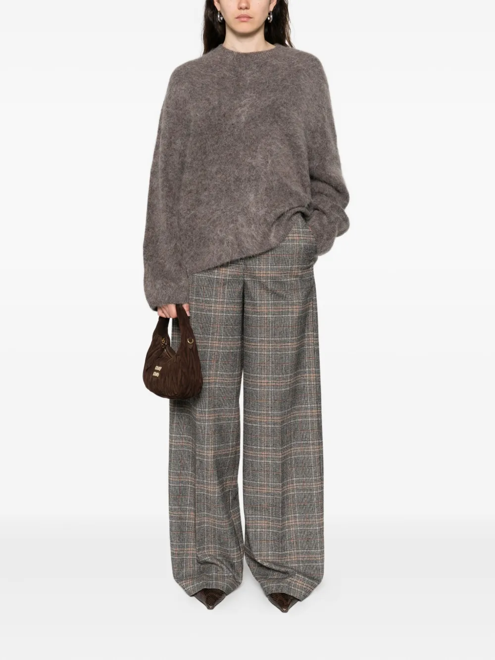PINKO Geruite broek - Grijs