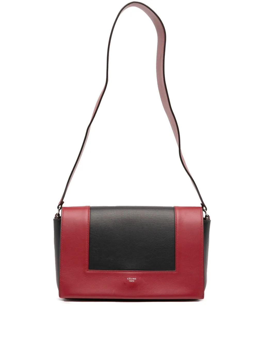 Celine Pre-Owned 2016 ミディアム シャイニー スムースカーフ フレーム ショルダーバッグ - ブラック Celine Pre-Owned 2016 ミディアム シャイニー スムースカーフ フレーム ショルダーバッグ - ブラック