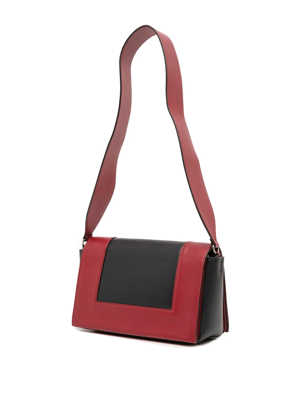 Pre-owned Celine 2016 Medium Shiny Smooth Calfskin Frame Shoulder Bag In Black
