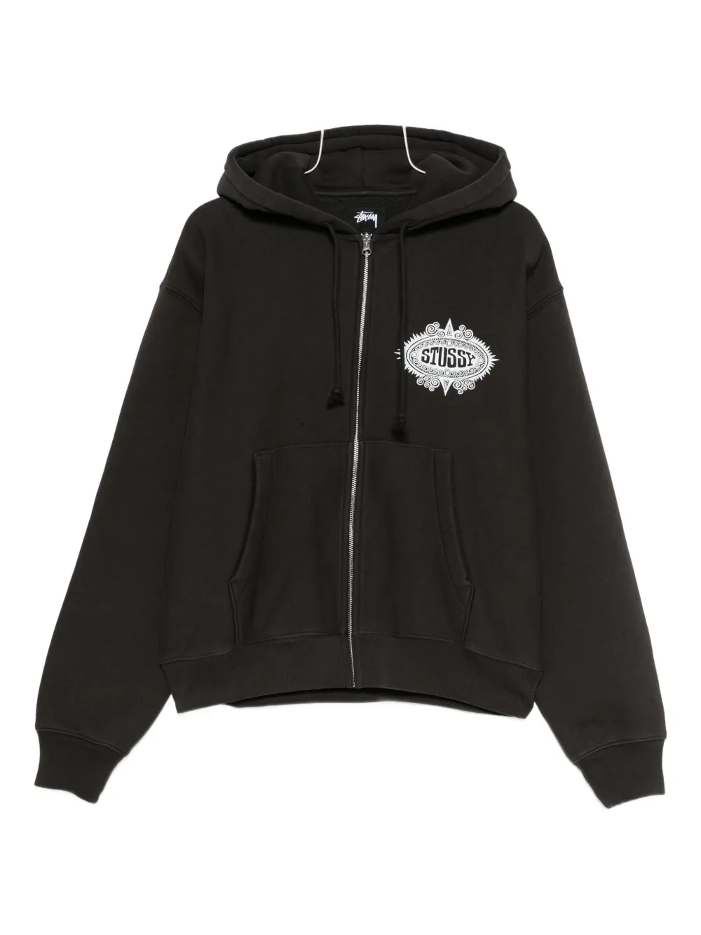 Stüssy zip-up hoodie | Black | Image 1