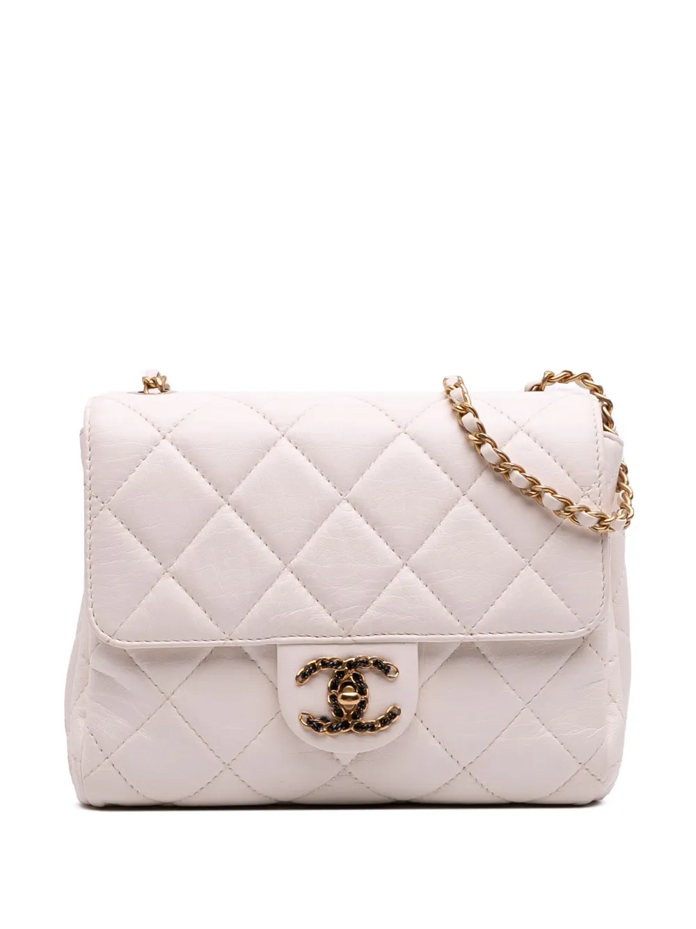 CHANEL Pre-Owned 2021-2025 ココマーク マトラッセ エイジドカーフ アコーディオン フラップ ショルダーバッグ - CHANEL Pre-Owned 2021-2025 ココマーク マトラッセ エイジドカーフ アコーディオン フラップ ショルダーバッグ -