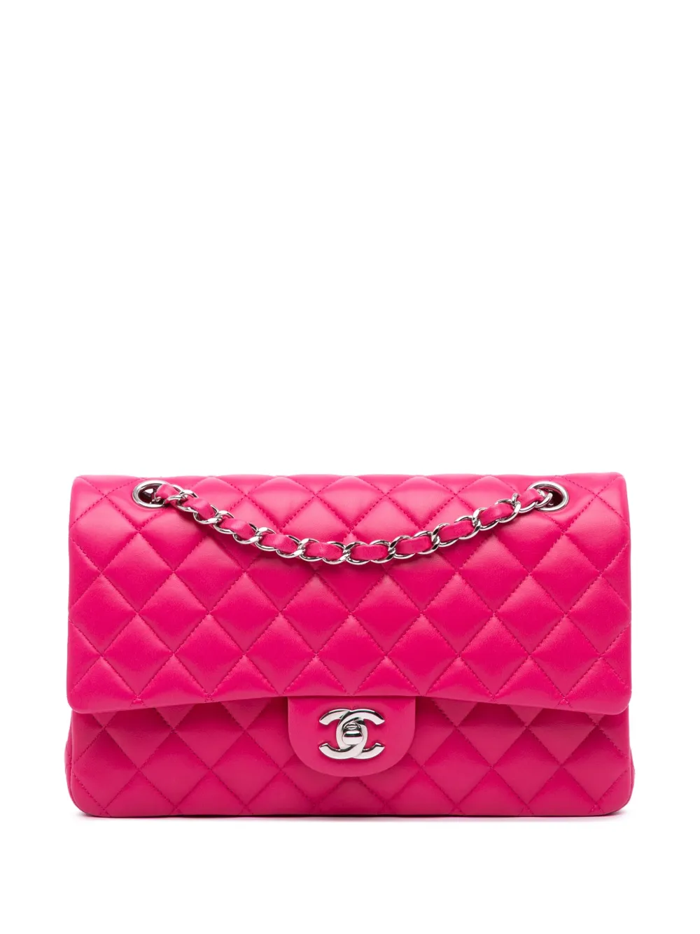 CHANEL Pre-Owned 2014 ミディアム クラシック ラムスキン ダブルフラップ ショルダーバッグ - ピンク CHANEL Pre-Owned 2014 ミディアム クラシック ラムスキン ダブルフラップ ショルダーバッグ - ピンク