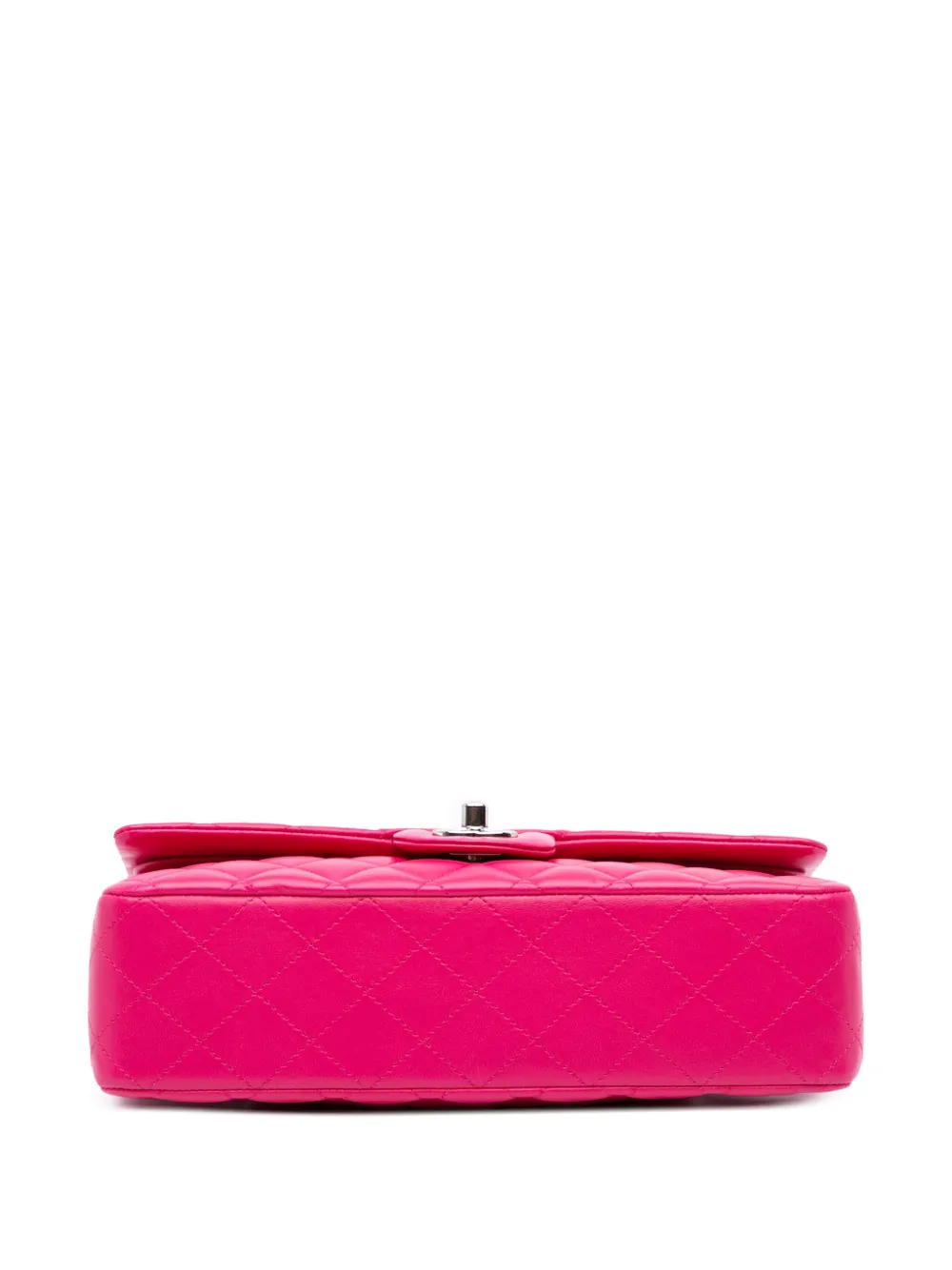 Pre-owned Chanel 2014 Medium Classic Lambskin Double Flap Shoulder Bag In Pink