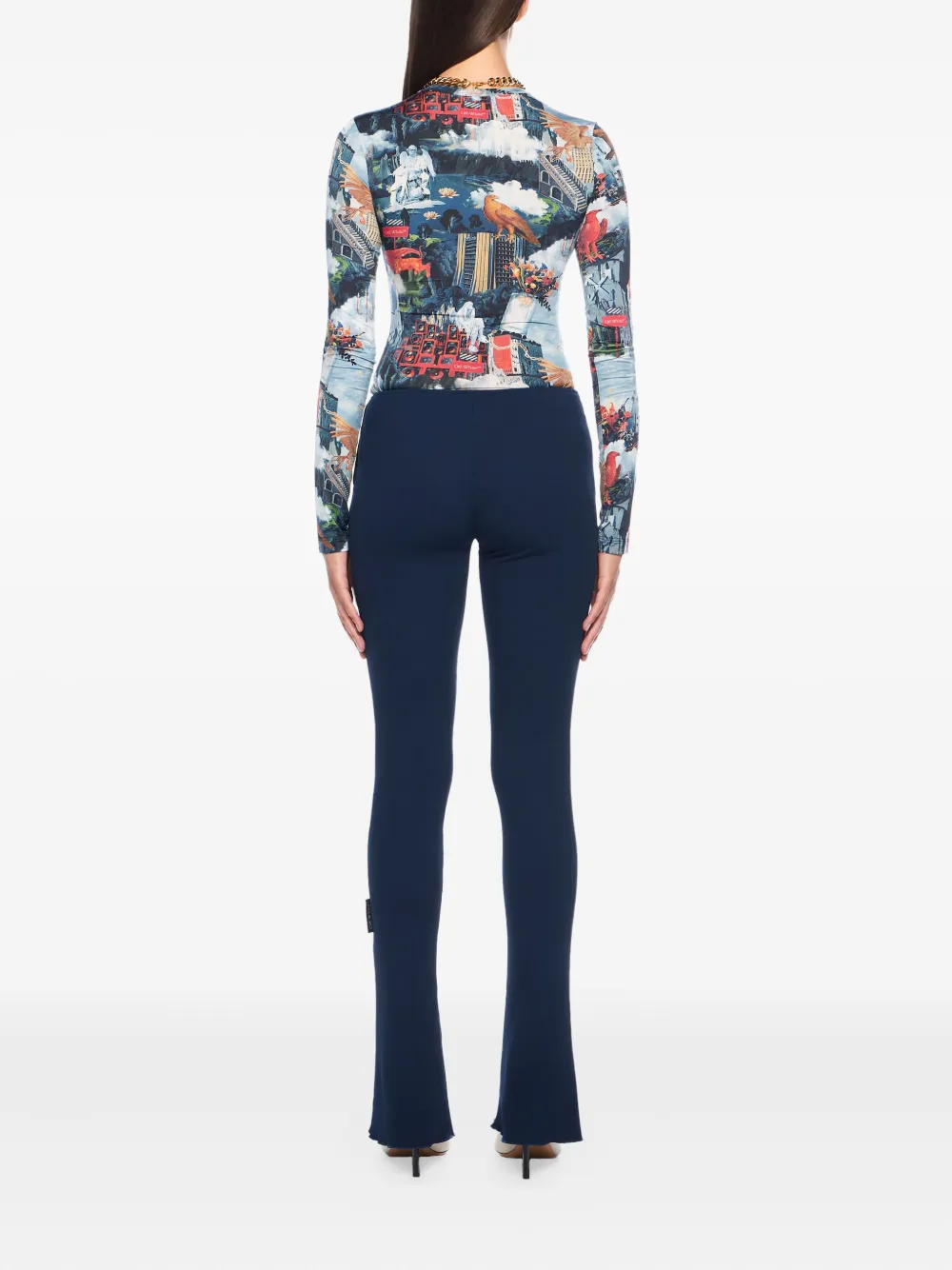 Off-white Zip Heavy Jersey Trousers In Blue