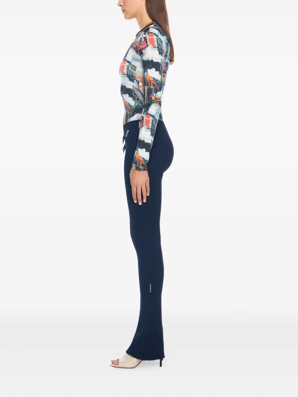 Off-white Zip Heavy Jersey Trousers In Blue