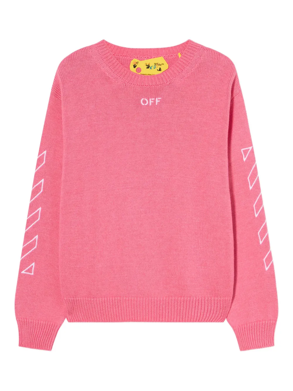 Off-White Kids geometric sleeve logo sweater - Rosa