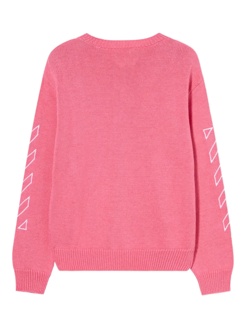 Off-white Geometric Sleeve Logo Sweater In Pink