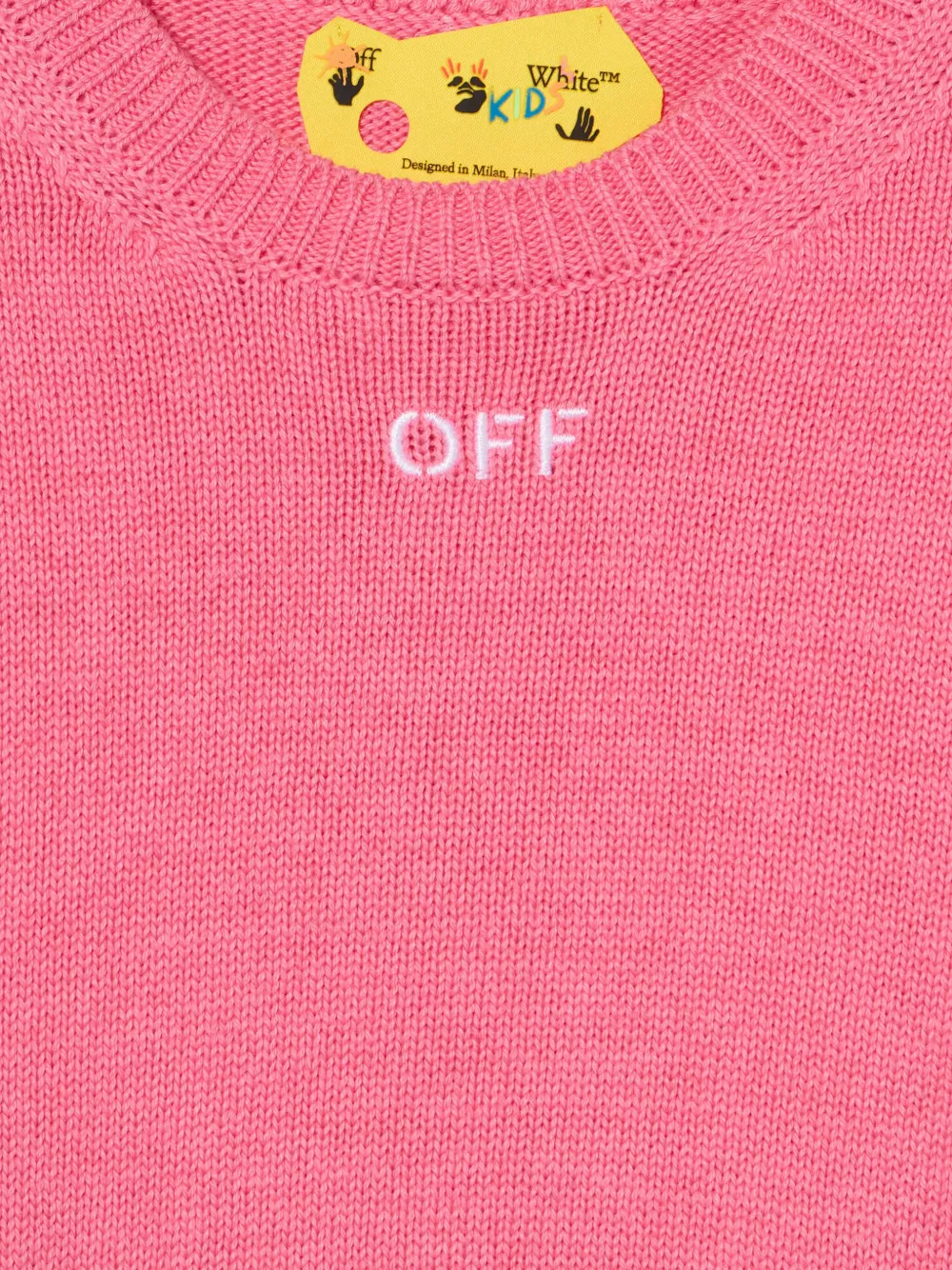 Off-white Geometric Sleeve Logo Sweater In Pink