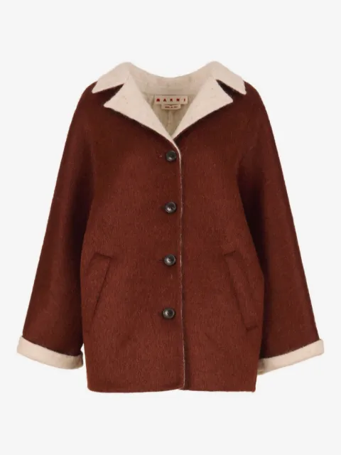 Marni contrast-lapel flared-sleeves jacket