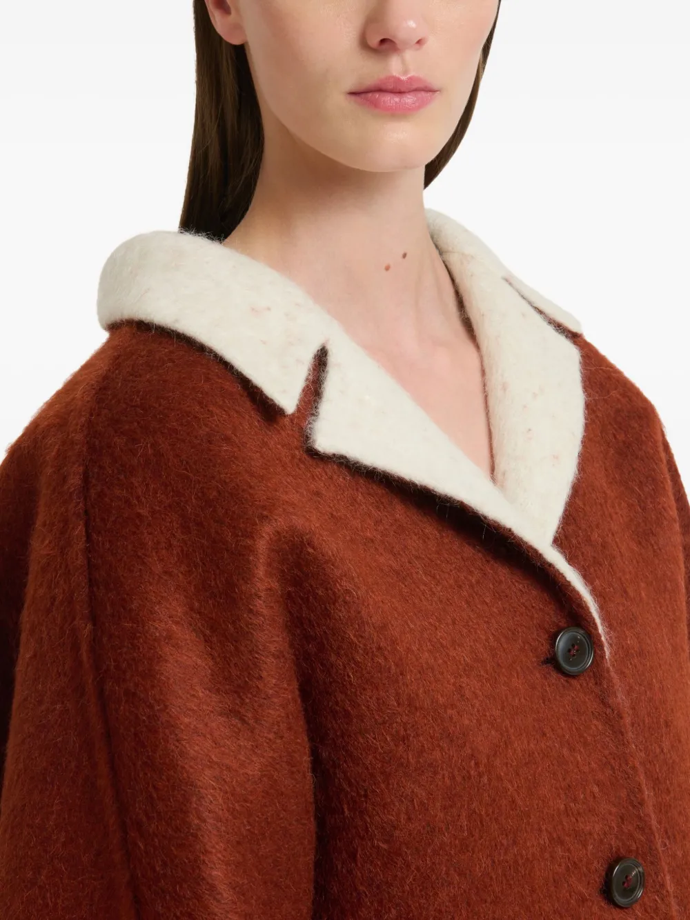 Marni Jack met contrasterende revers en flared mouwen Bruin