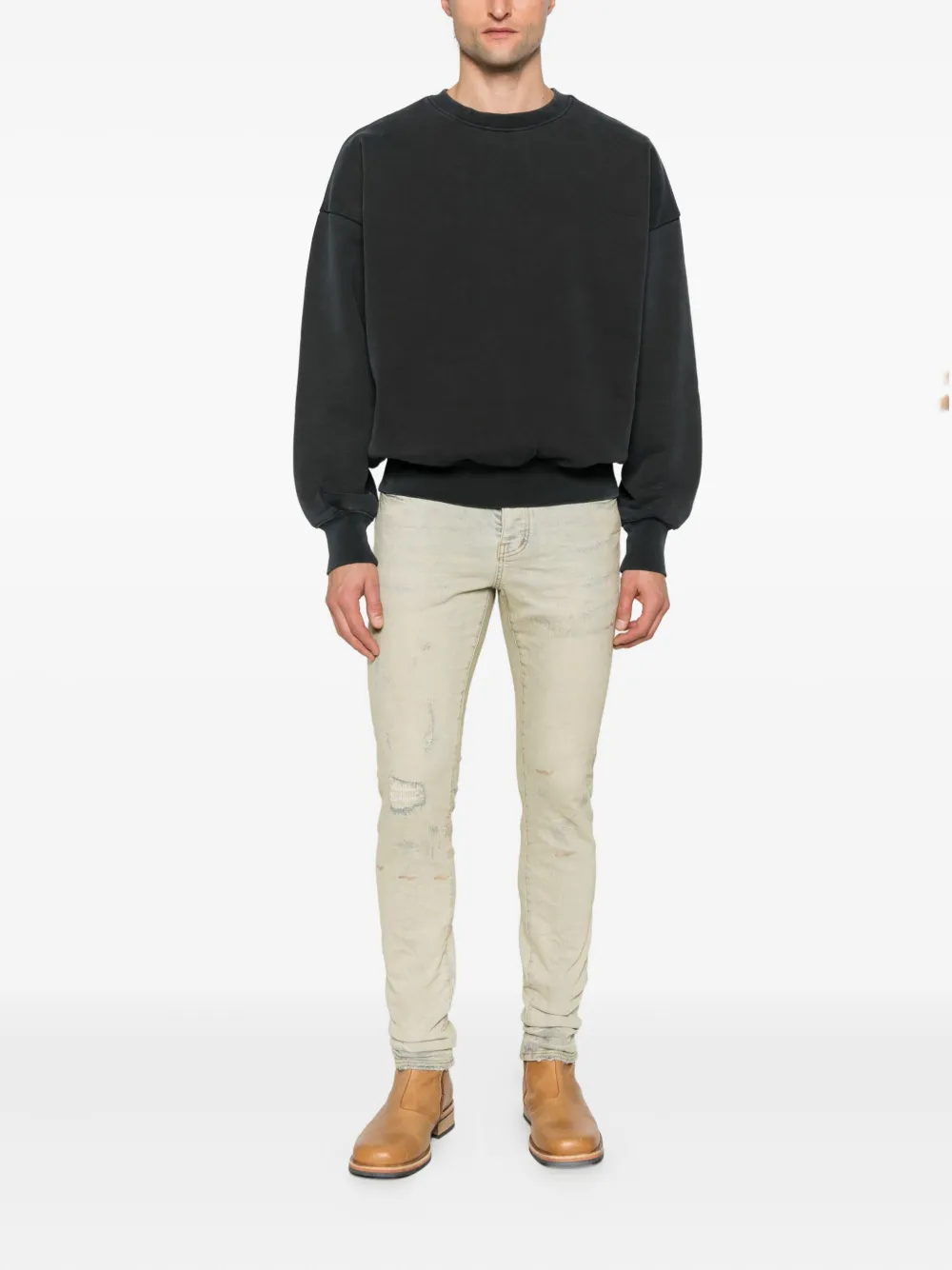 Purple Brand Gerafelde jeans - Blauw