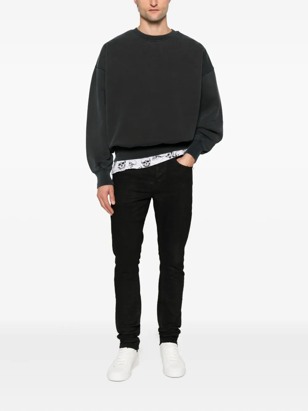 Purple Brand Sweater met ronde hals - Grijs