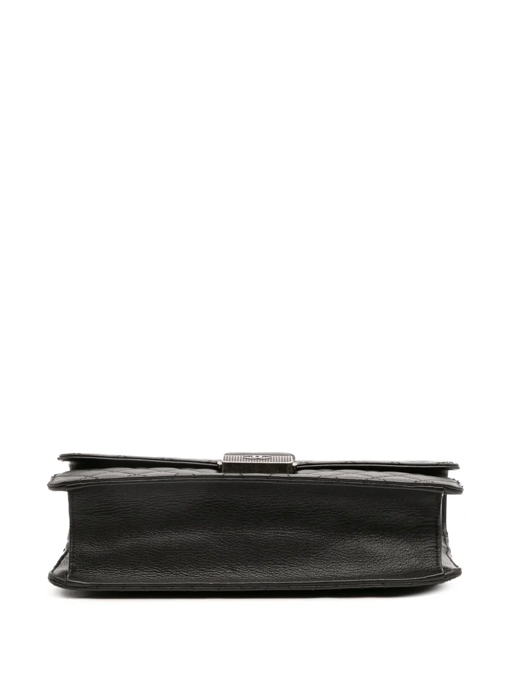 Pre-owned Chanel 2016-2017 Medium Quilted Goatskin Cc University Flap Shoulder Bag In Black