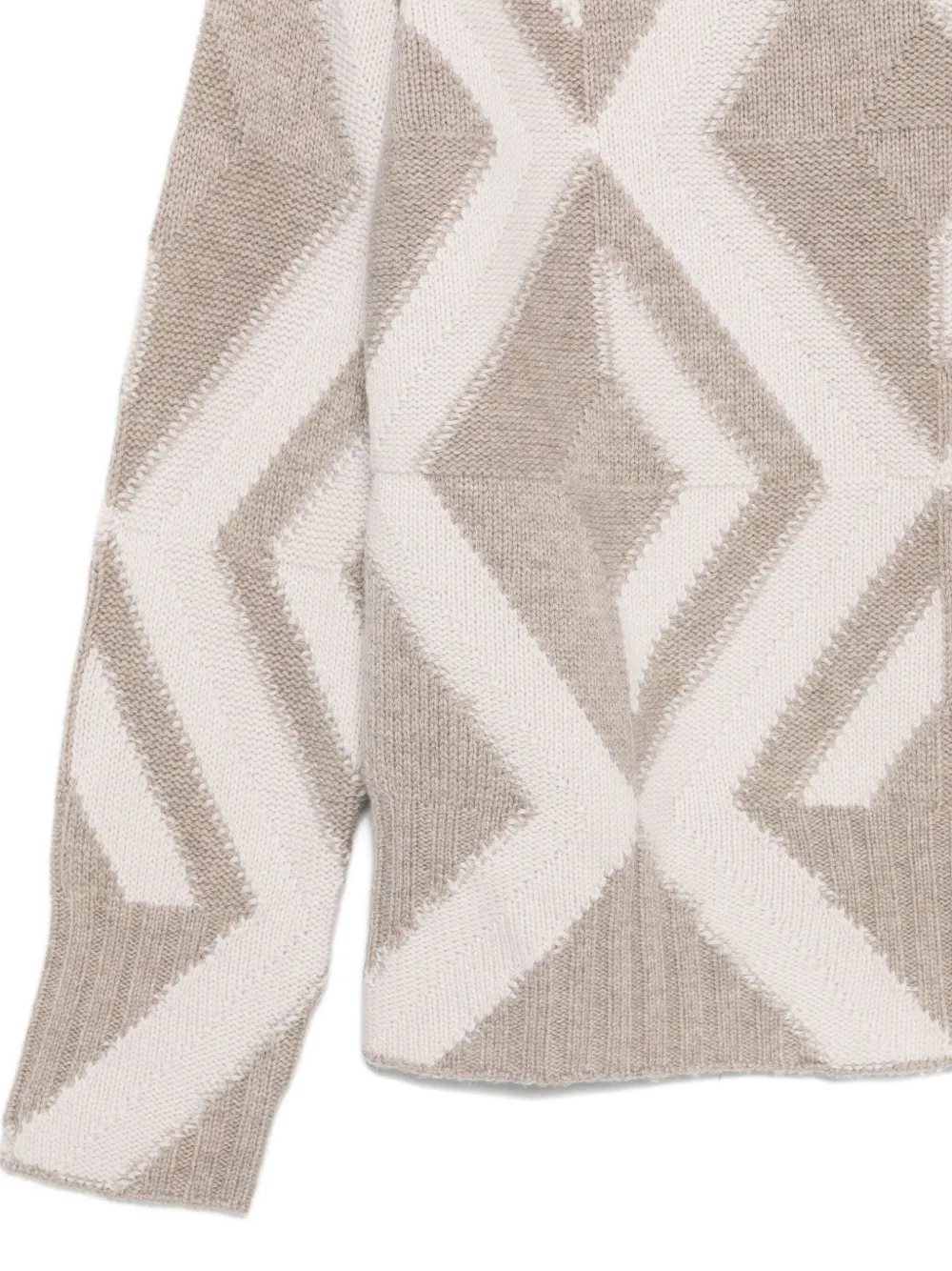 Alpha Studio Geometric-pattern Sweater In Gray