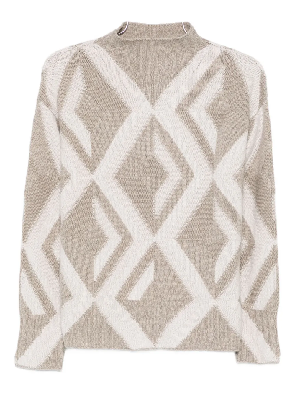 ALPHA STUDIO geometric-pattern sweater - ニュートラル ALPHA STUDIO geometric-pattern sweater - ニュートラル