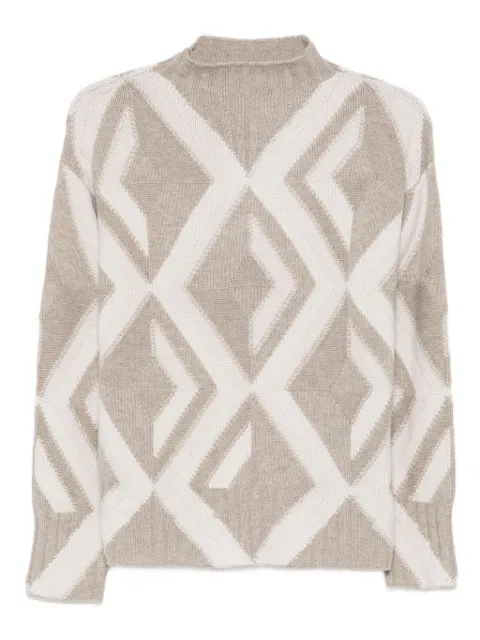ALPHA STUDIO geometric-pattern sweater