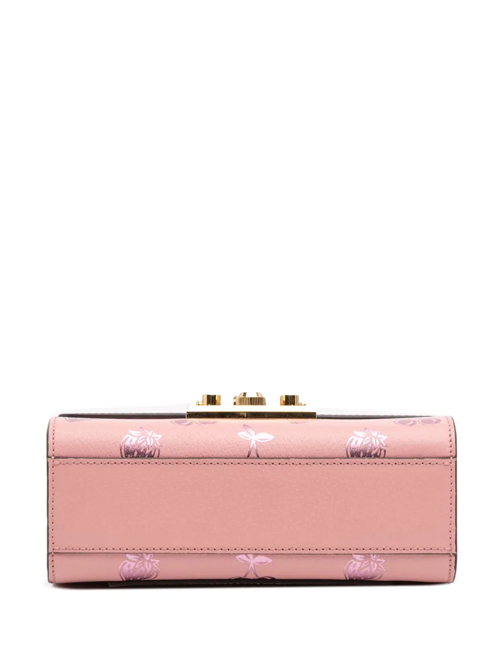 Pre-owned Gucci 2016-2025 Small Leather Berry Print Padlock Crossbody Bag In Pink