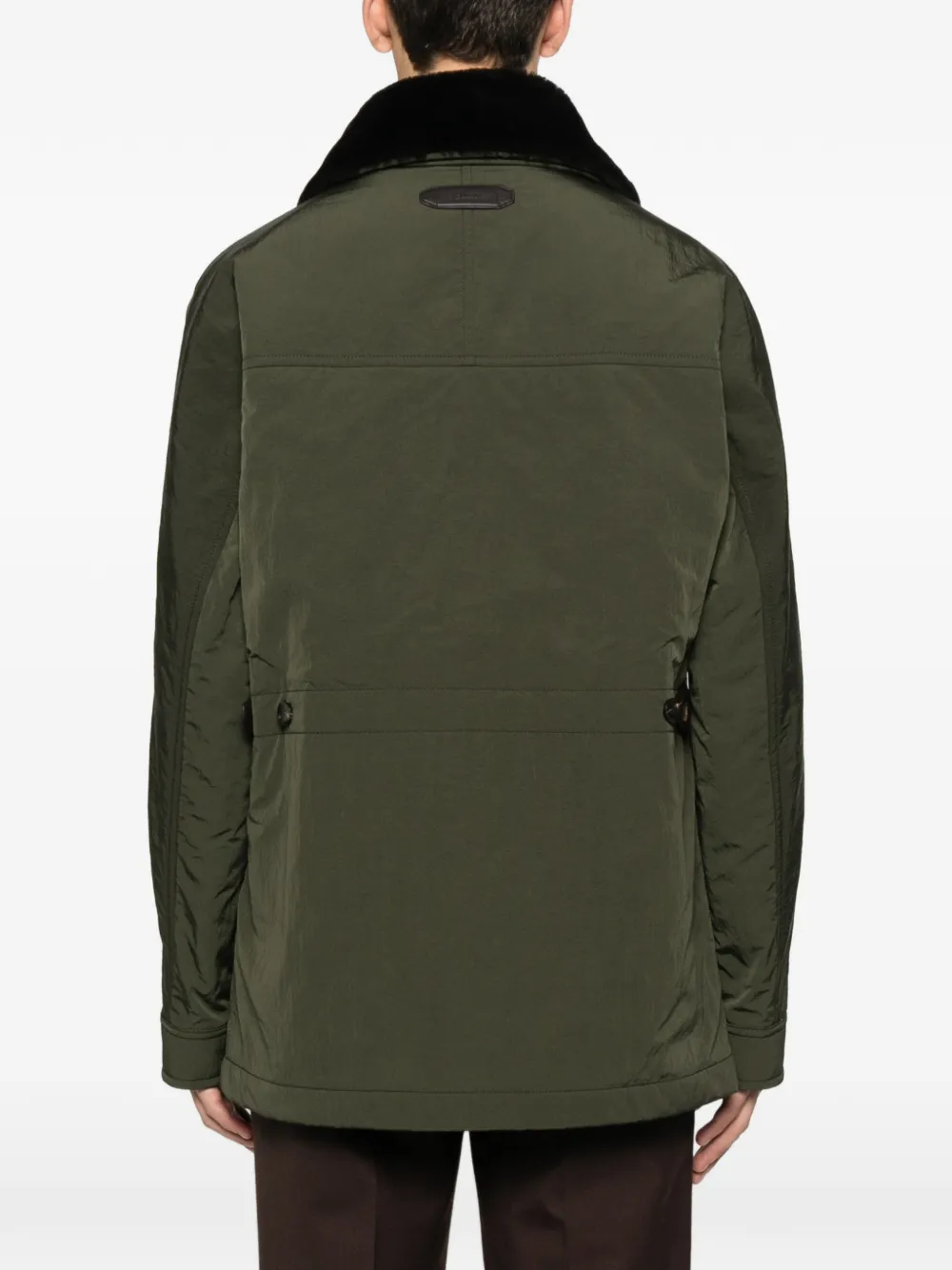 Brioni Hike Field Fur-collar Jacket In Green