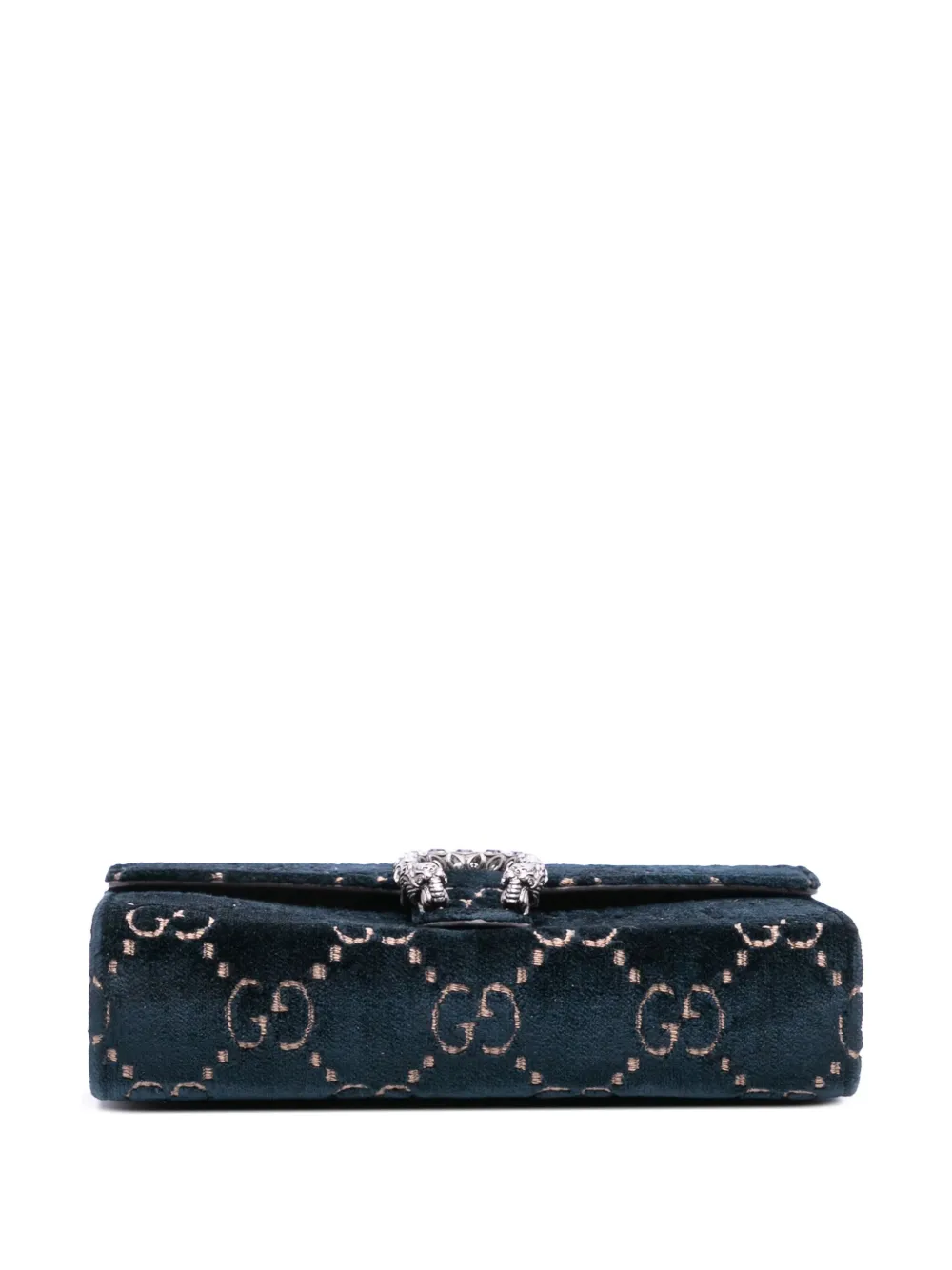 Pre-owned Gucci 2016-2025 Gg Velvet Dionysus Wallet On Chain Crossbody Bag In Blue